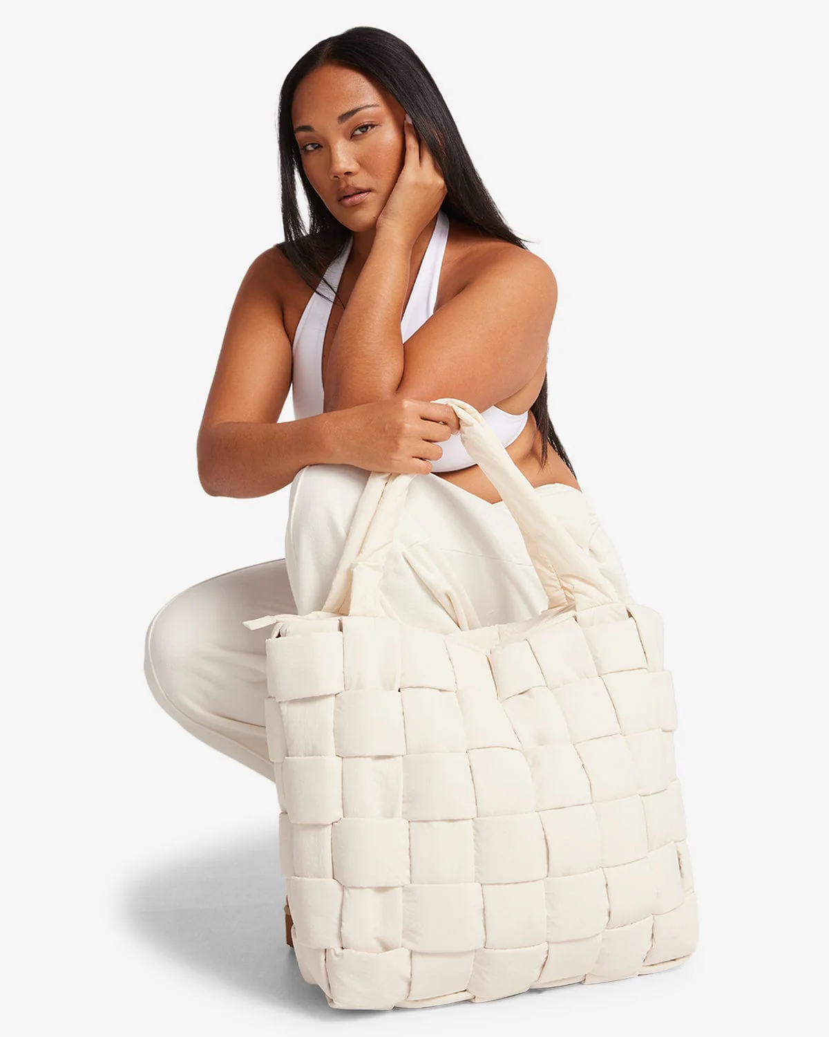 Puffer Tote Bag | Vanilla - Image 3