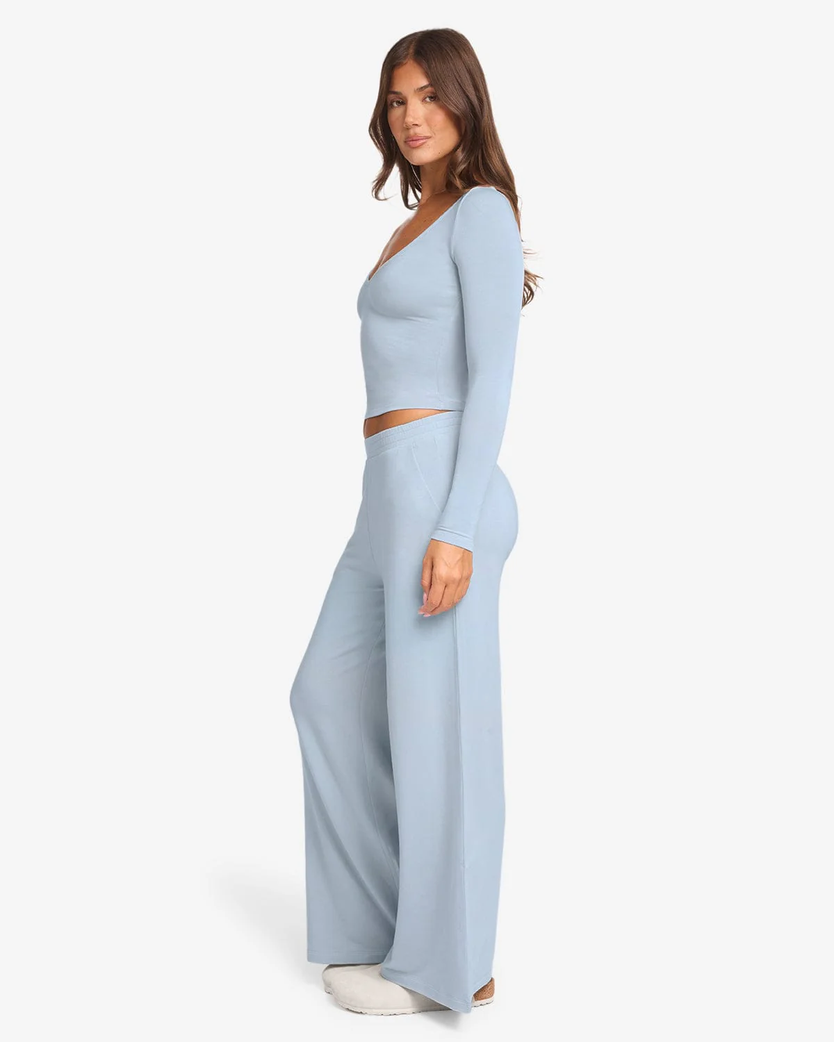 Everyday Wide Leg Pant | Dusty Blue - Image 3