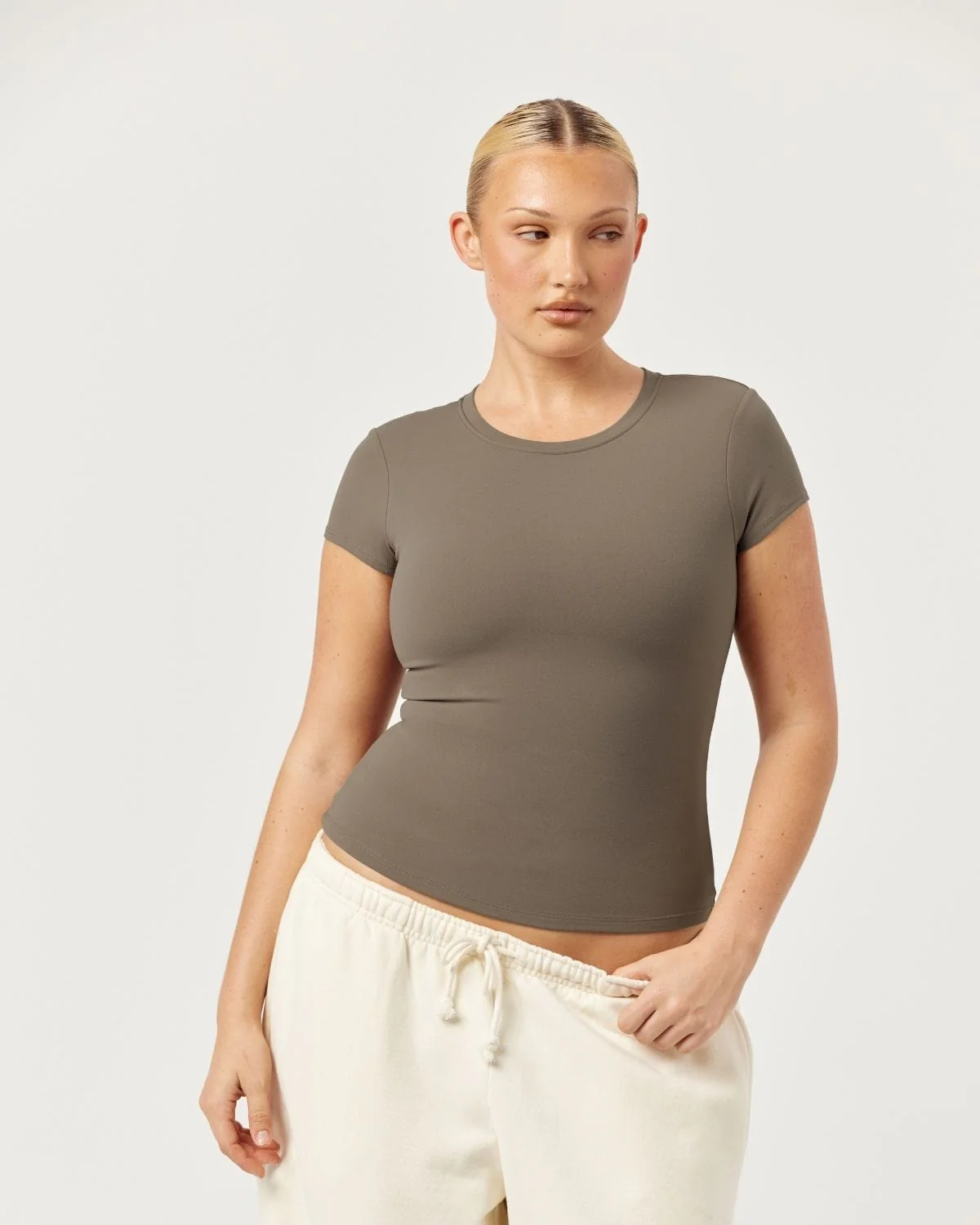 Form Capped Sleeve Tee | Chocolate Chip - Image 8