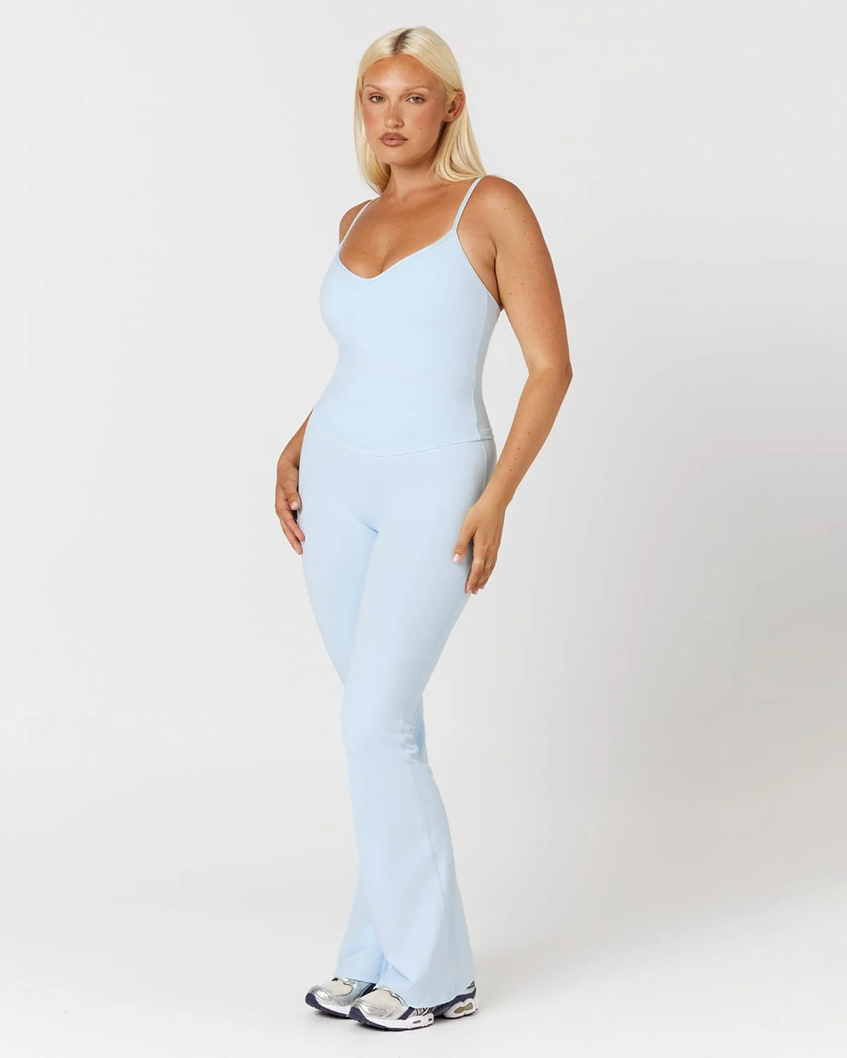 Form Invisible Scrunch Flare Leggings | Powder Blue - Image 3