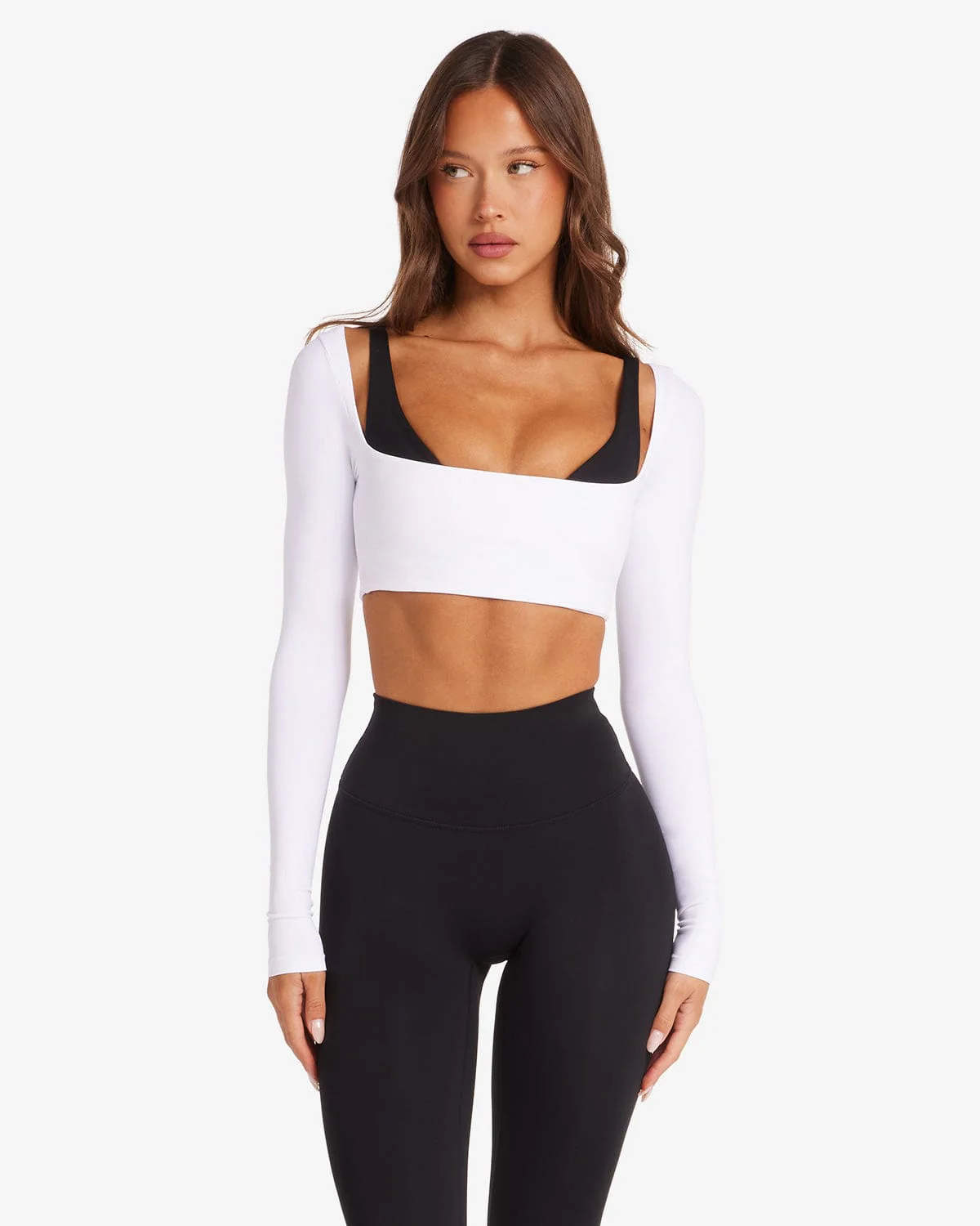 Freedom Scoop Long Sleeve Crop | White - Image 4