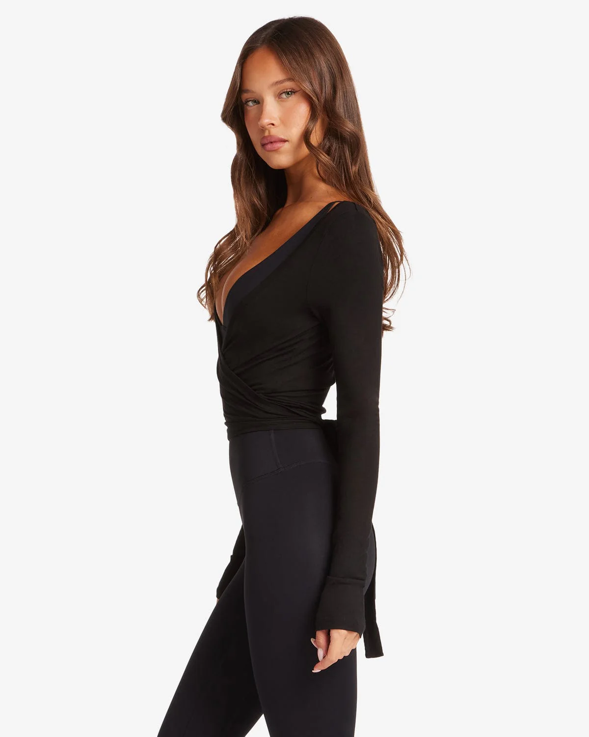 Ballet Wrap Top | Black - Image 3