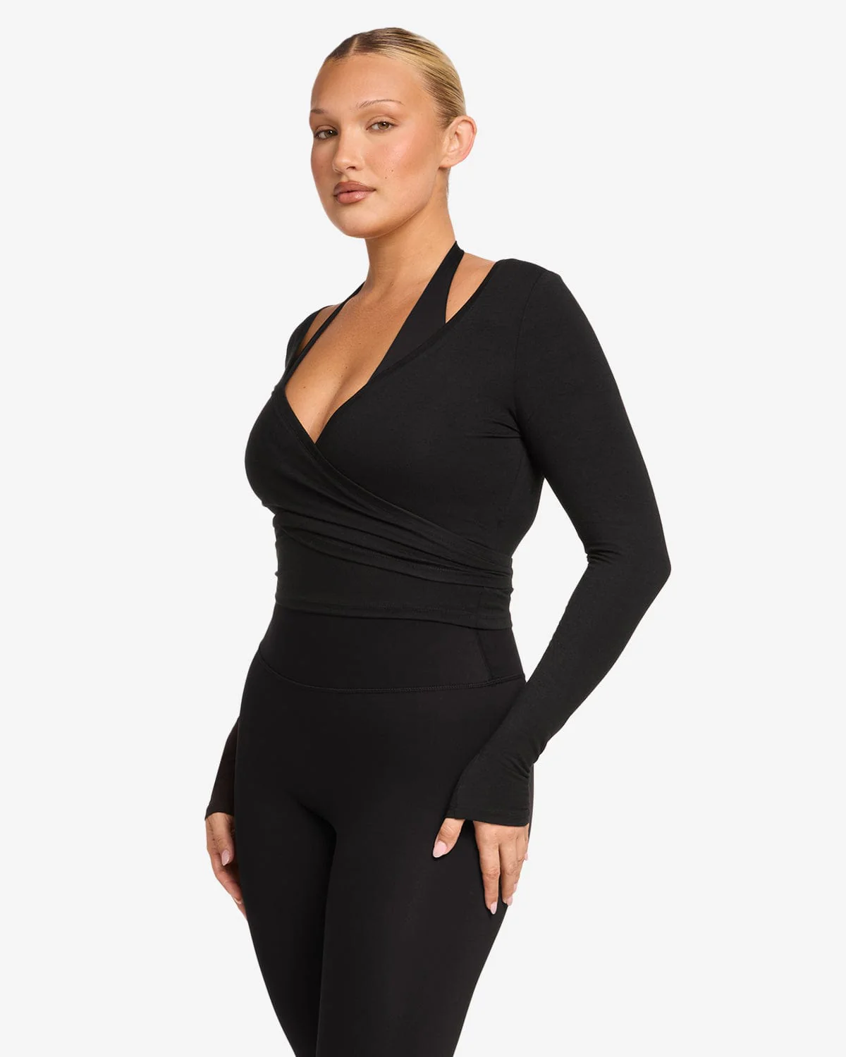 Ballet Wrap Top | Black - Image 8