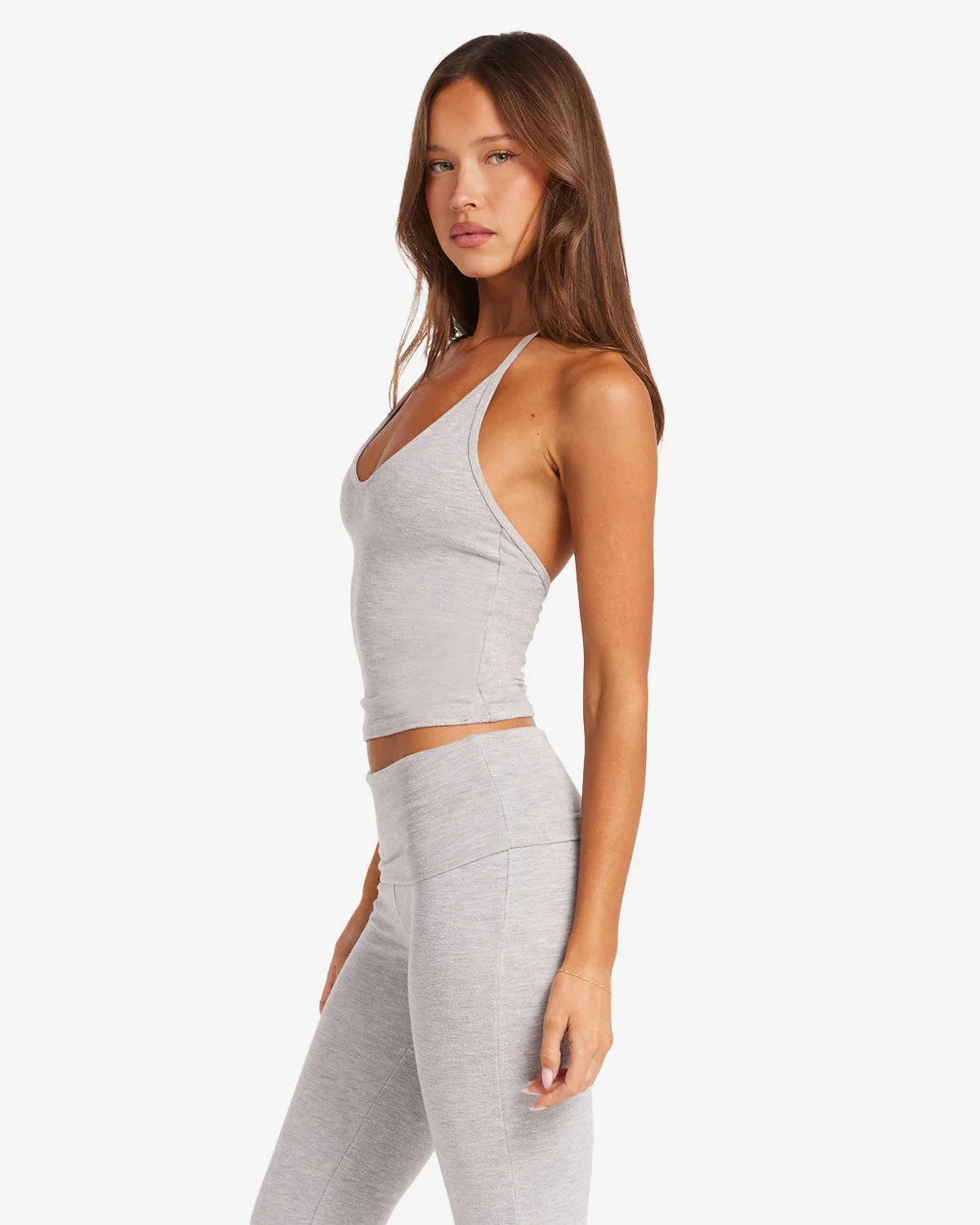 Halter Tie Tank | Light Grey - Image 3