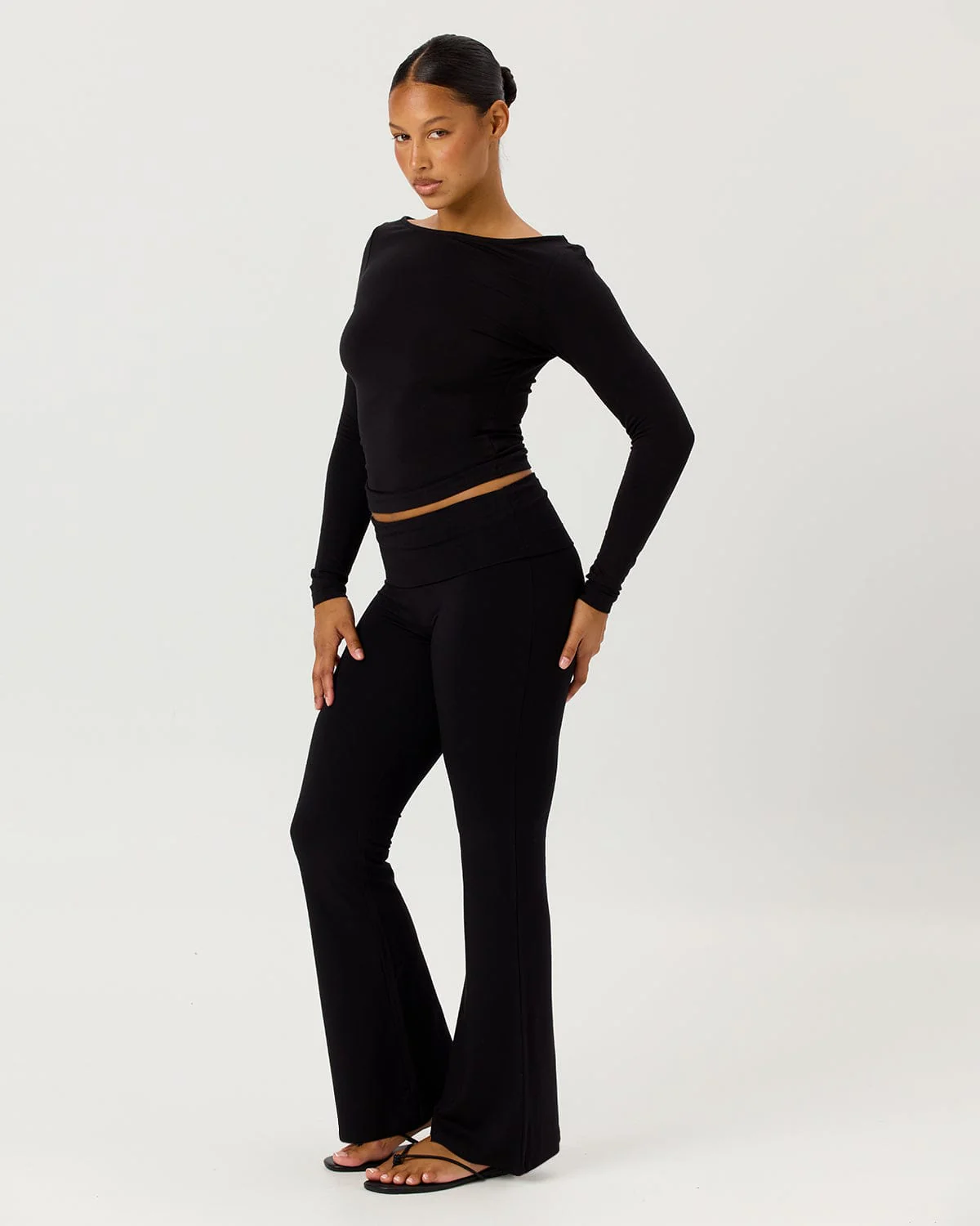 Jersey Flare Pant | Black - Image 5