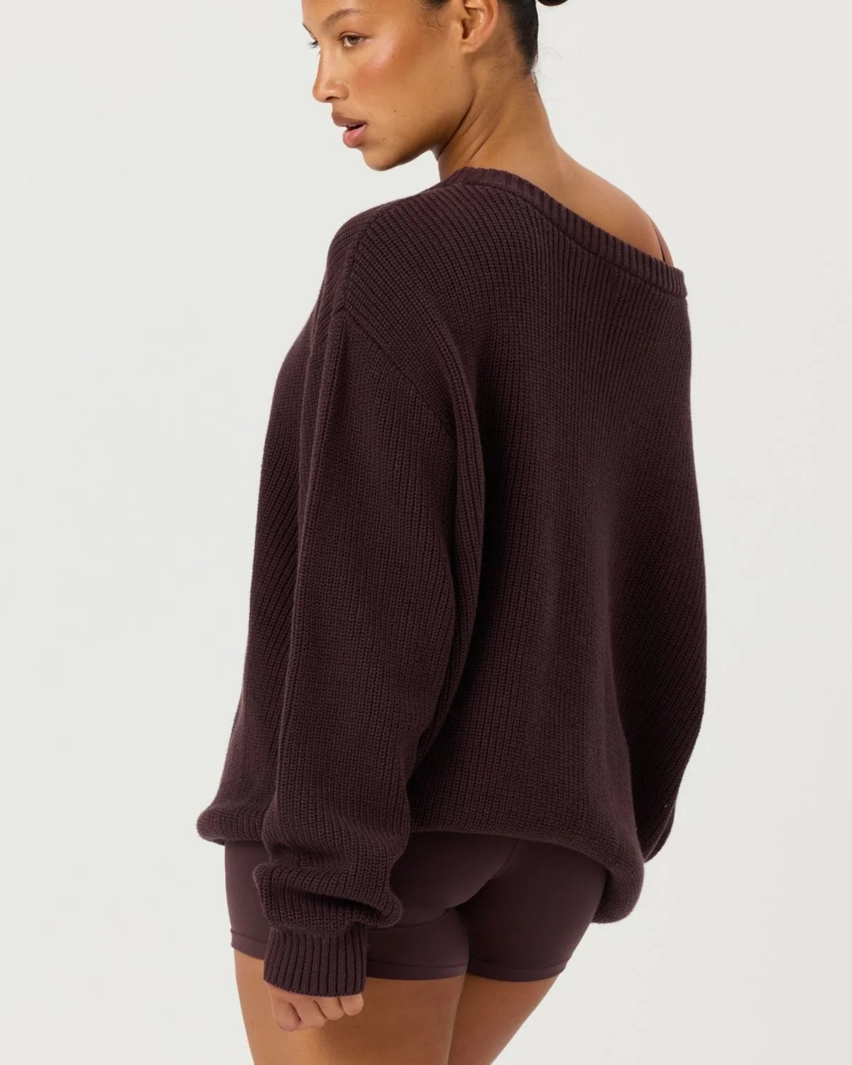 Off Shoulder Knit Sweater | Espresso - Image 3