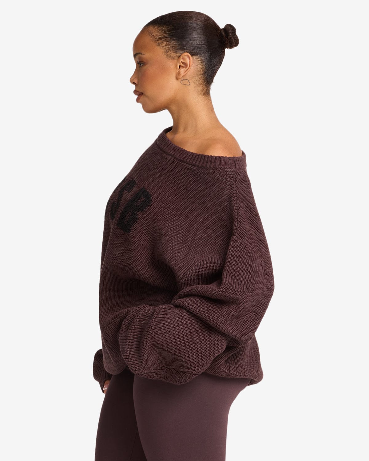 Off Shoulder Knit Sweater | Espresso - Image 8