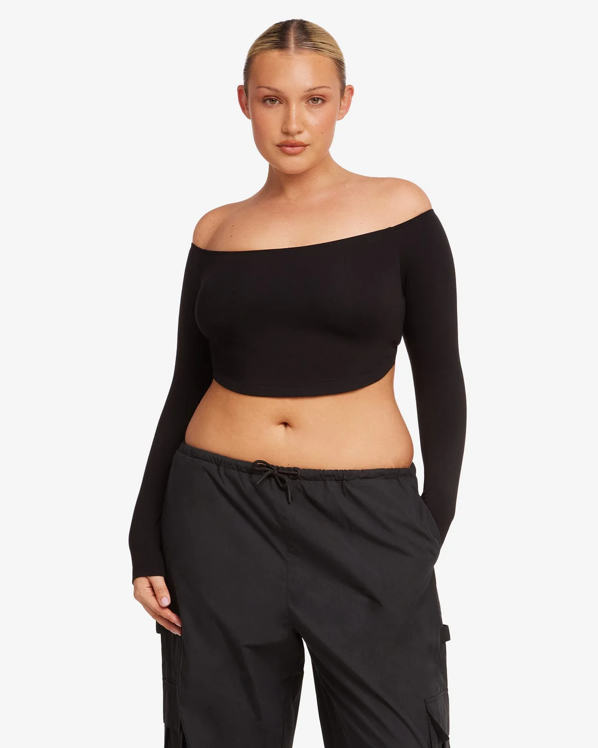 Open Back Long Sleeve Top | Black - Image 3