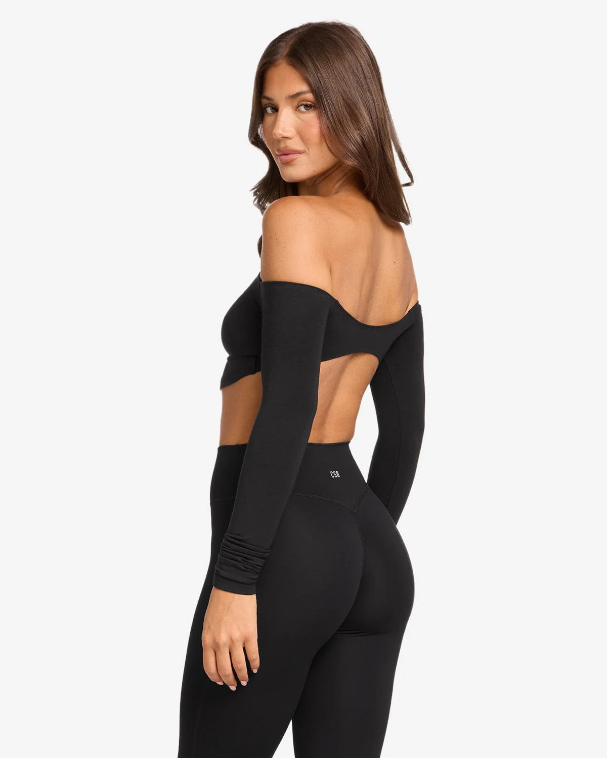 Open Back Long Sleeve Top | Black - Image 9