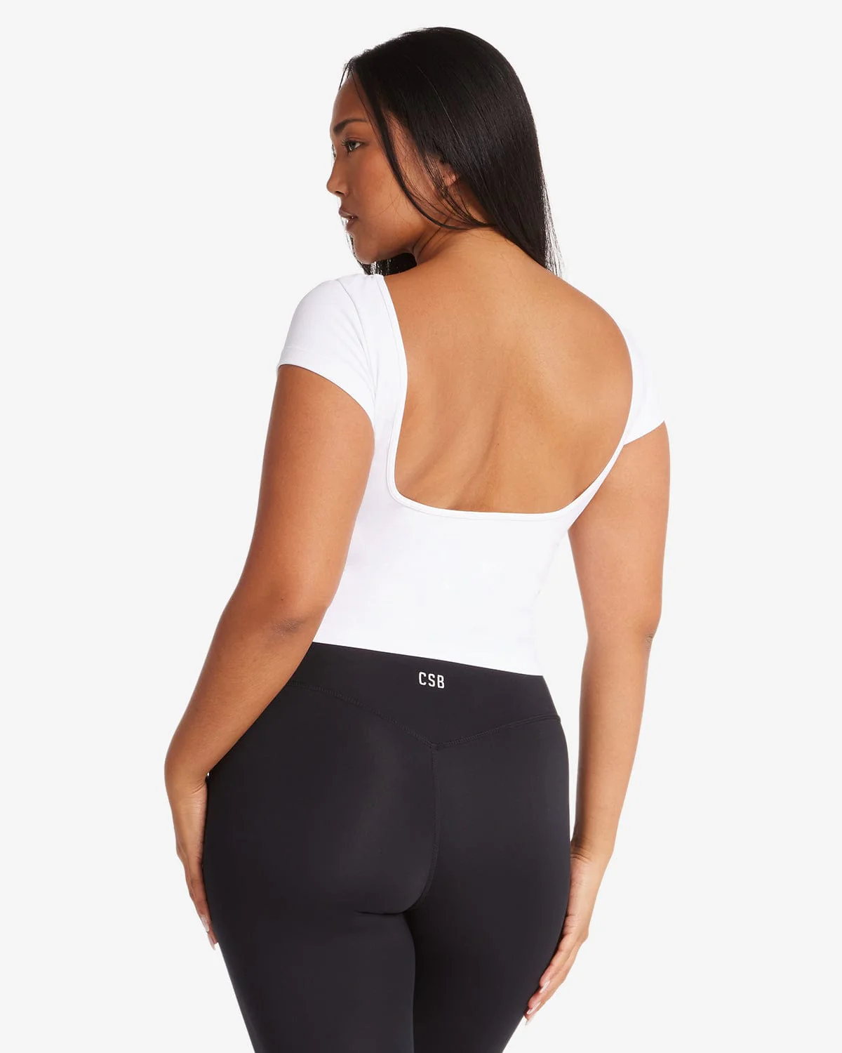 Open Back Tee | White - Image 8