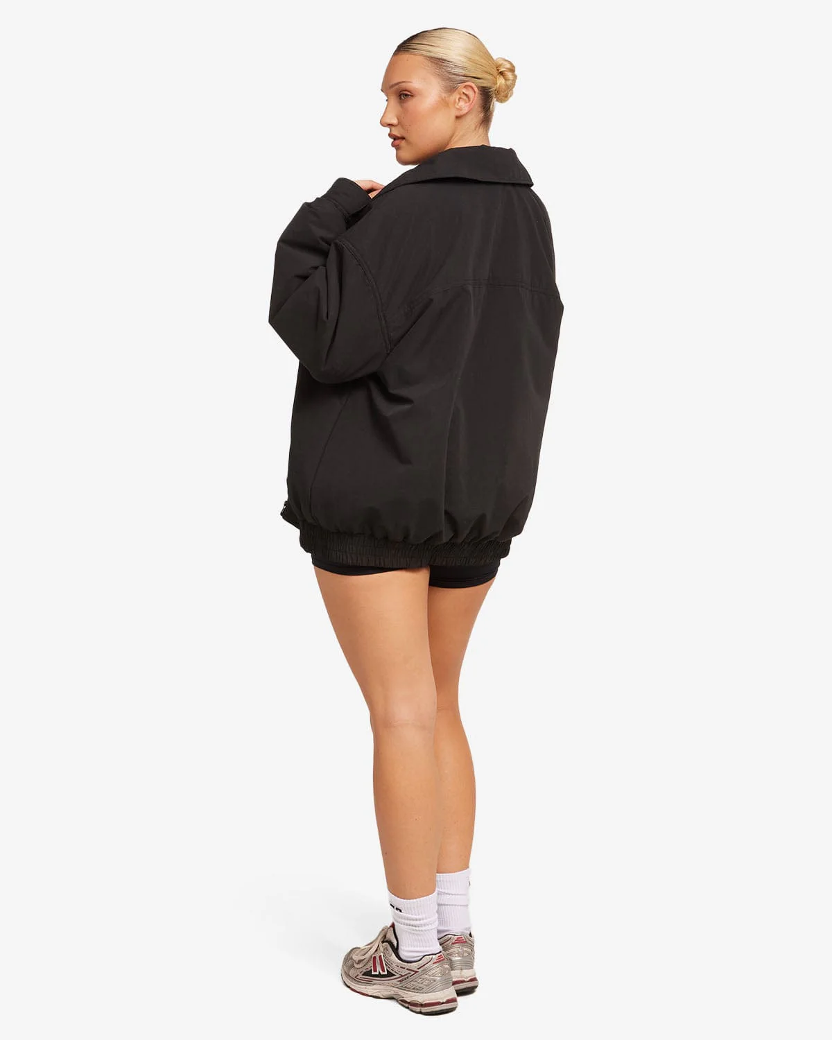 Oversized Bomber Jacket | Black - Image 10