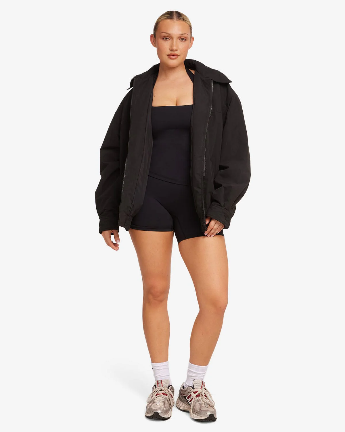 Oversized Bomber Jacket | Black - Image 8