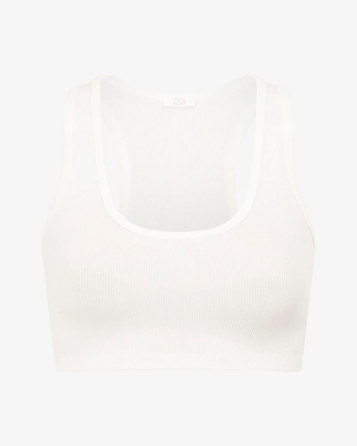 Rib Cropped Tank | White - Image 4
