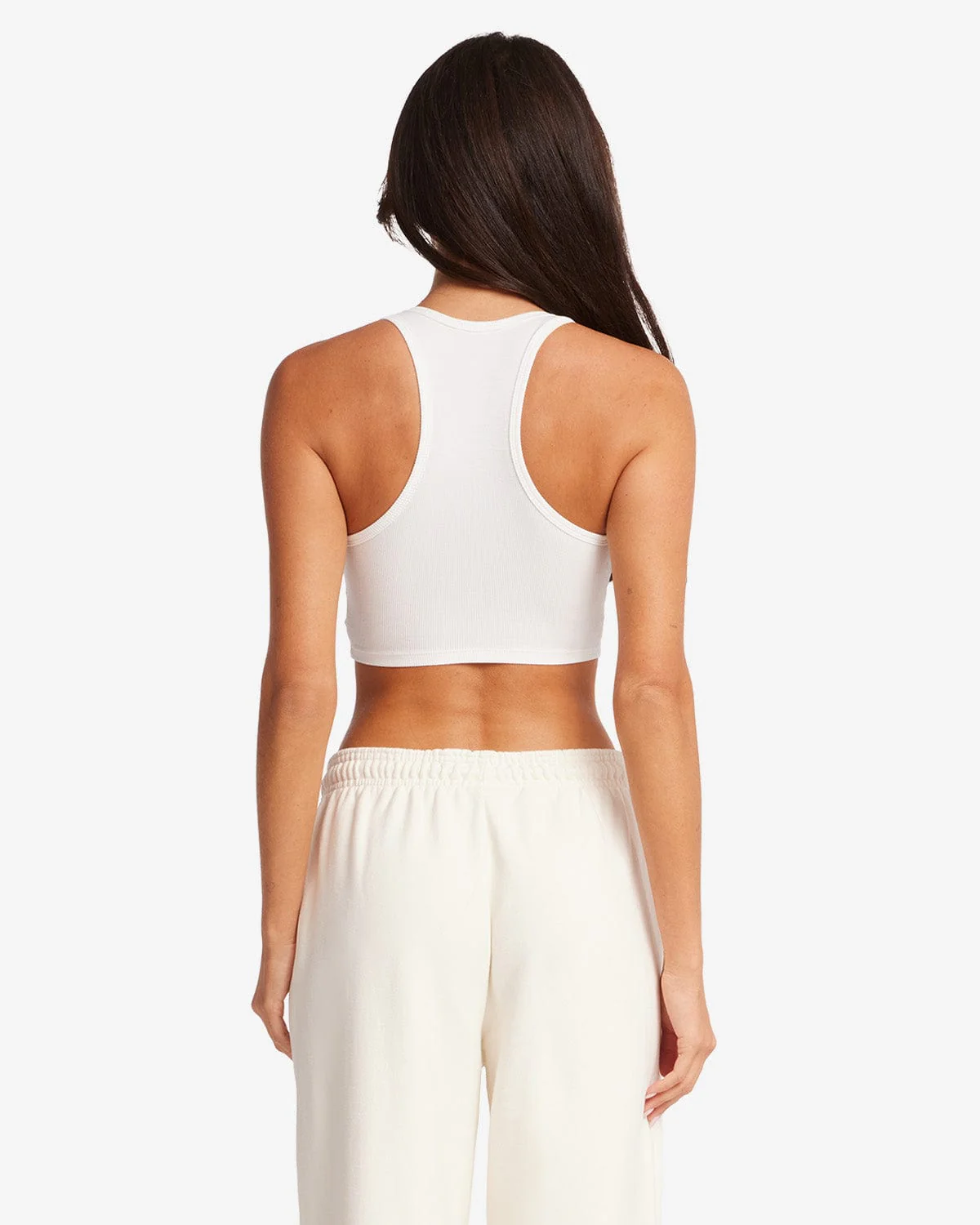 Rib Cropped Tank | White - Image 7