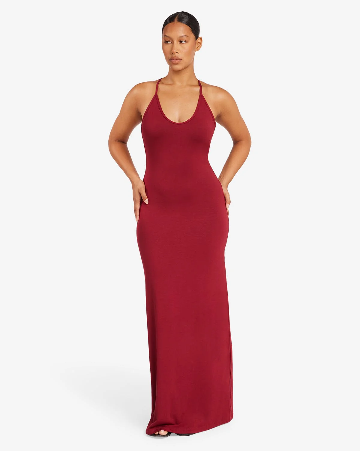 Scoop Neckline Maxi Dress | Cherry - Image 3