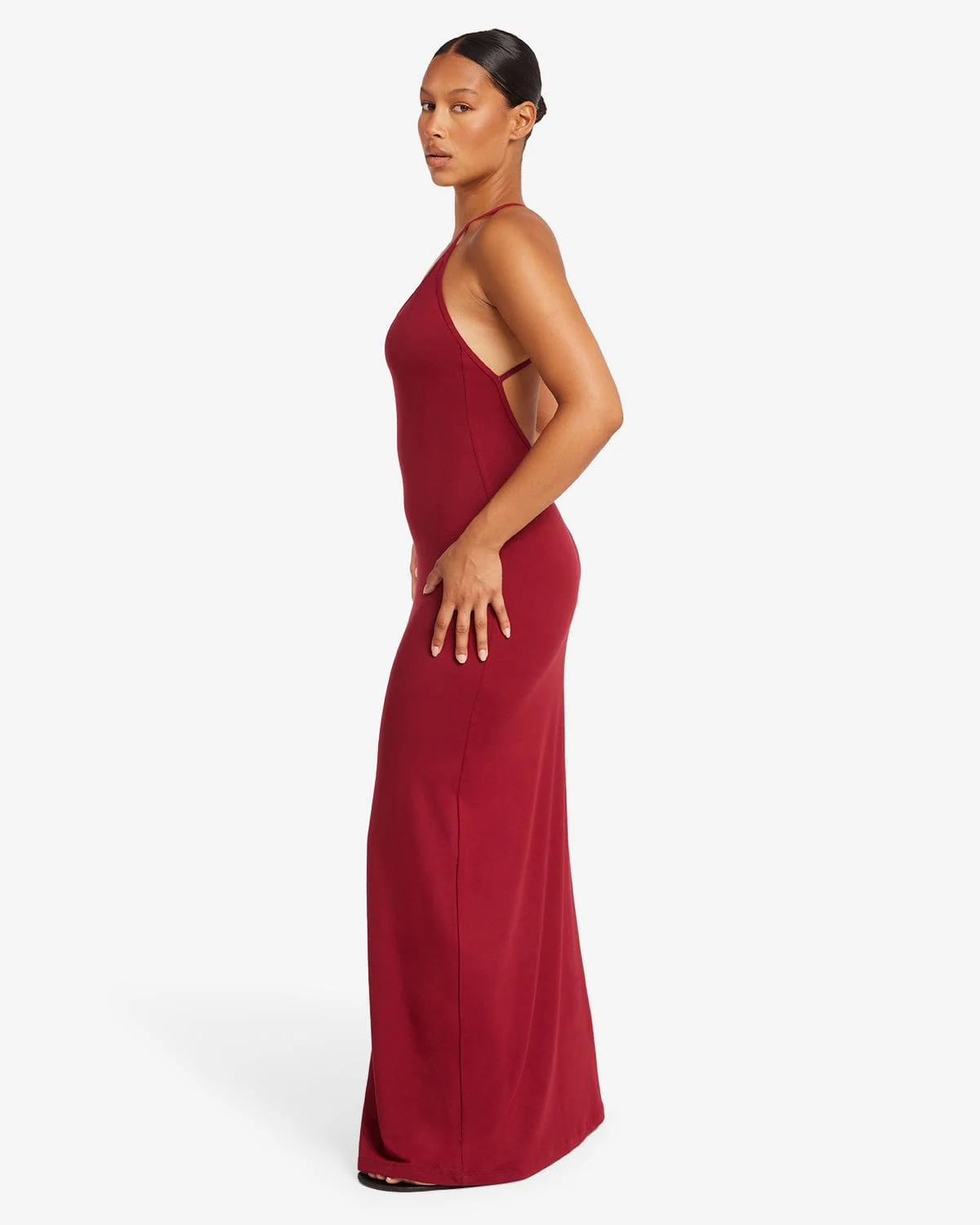 Scoop Neckline Maxi Dress | Cherry - Image 4