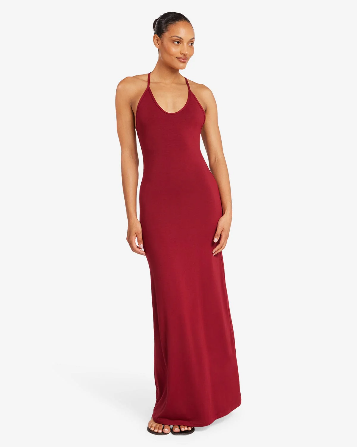 Scoop Neckline Maxi Dress | Cherry - Image 6