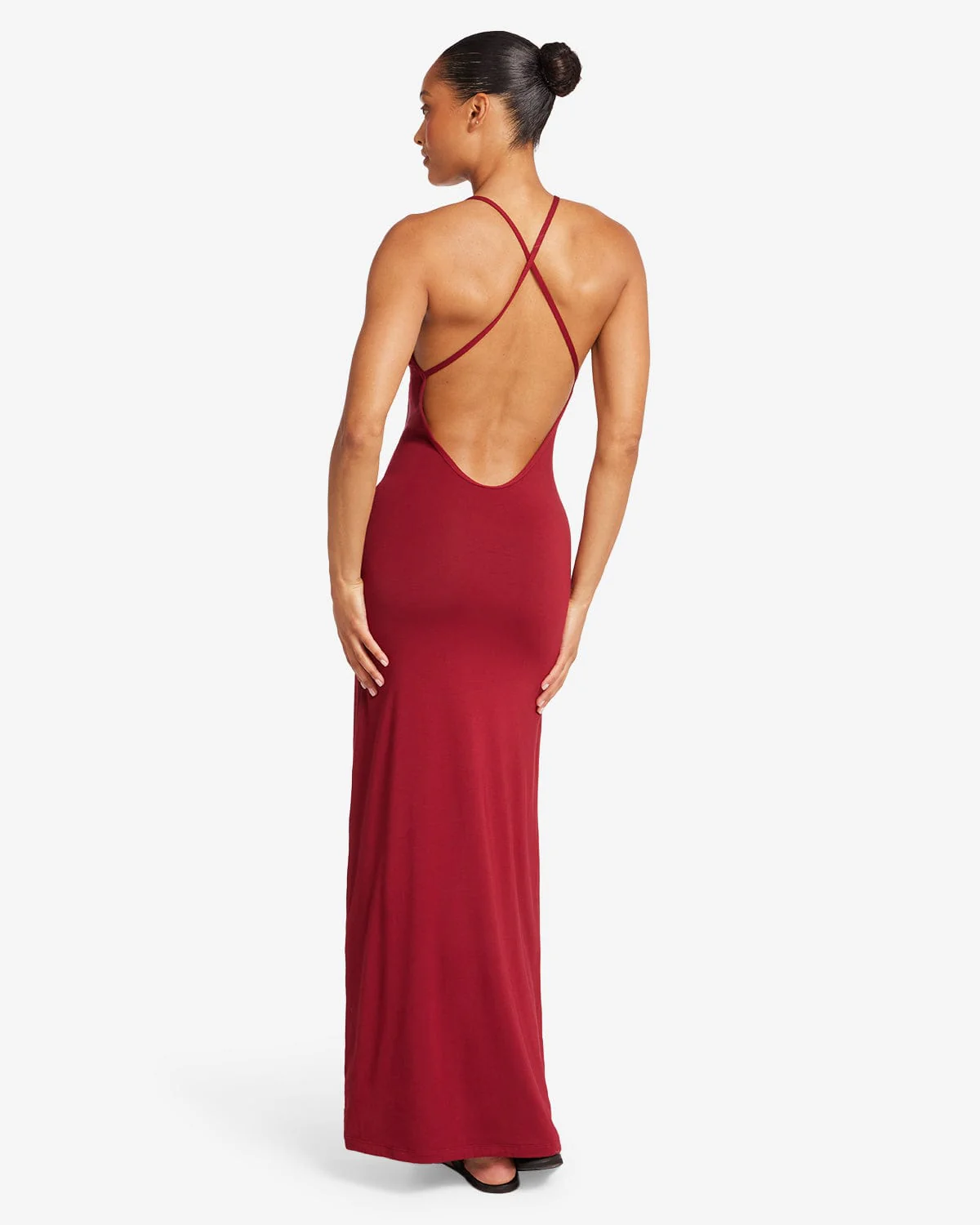 Scoop Neckline Maxi Dress | Cherry - Image 7