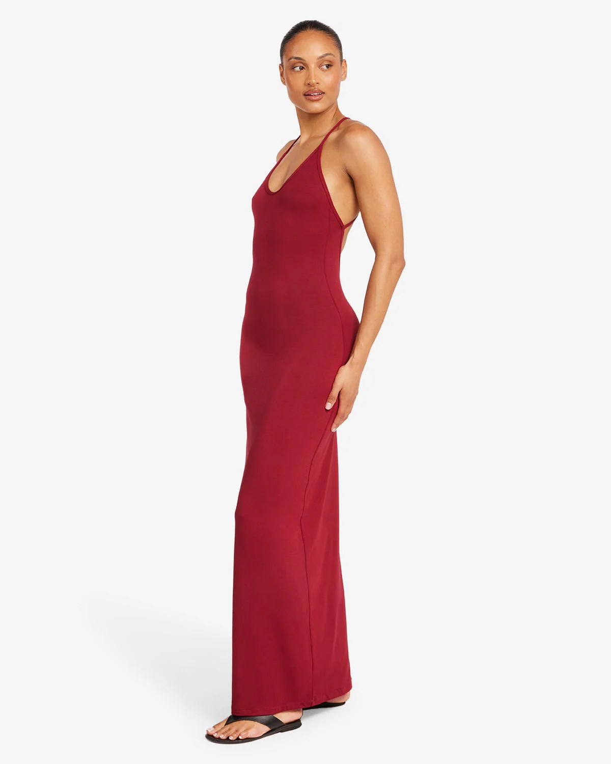 Scoop Neckline Maxi Dress | Cherry - Image 8